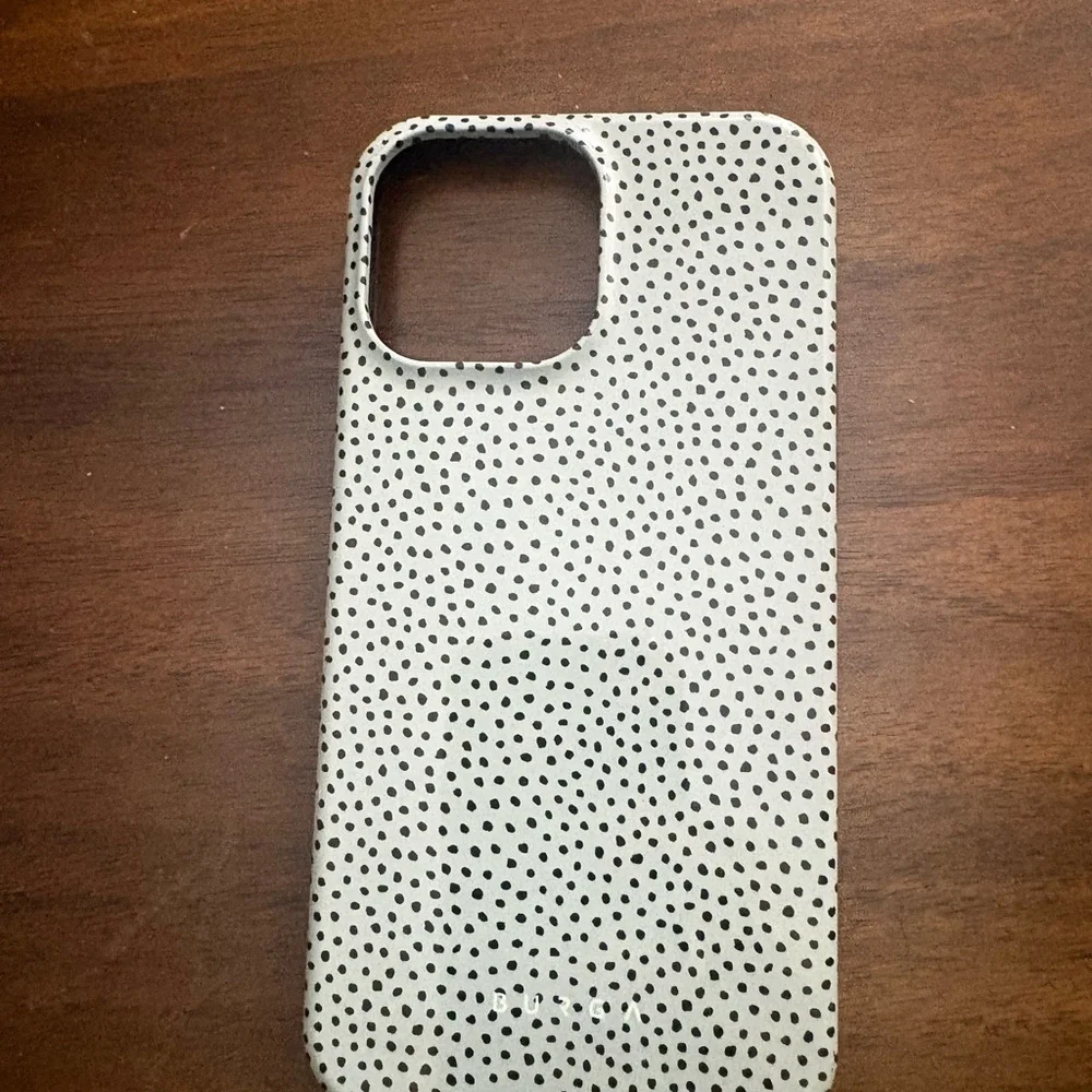 BURGA I Phone Cover Case 14 Pro Max Green Black Polka Dot Cute Preppy